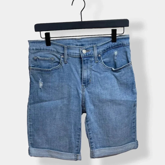 LEVI'S Distressed Cuffed‎ Bermuda Shorts 30 - Picture 1 of 5